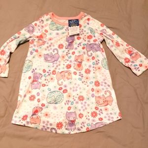 Cute PJ & Me flame resistant toddler night wear Sz-2T pink kitty floral